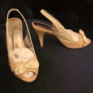 Two-Tone Strap-Back Heels